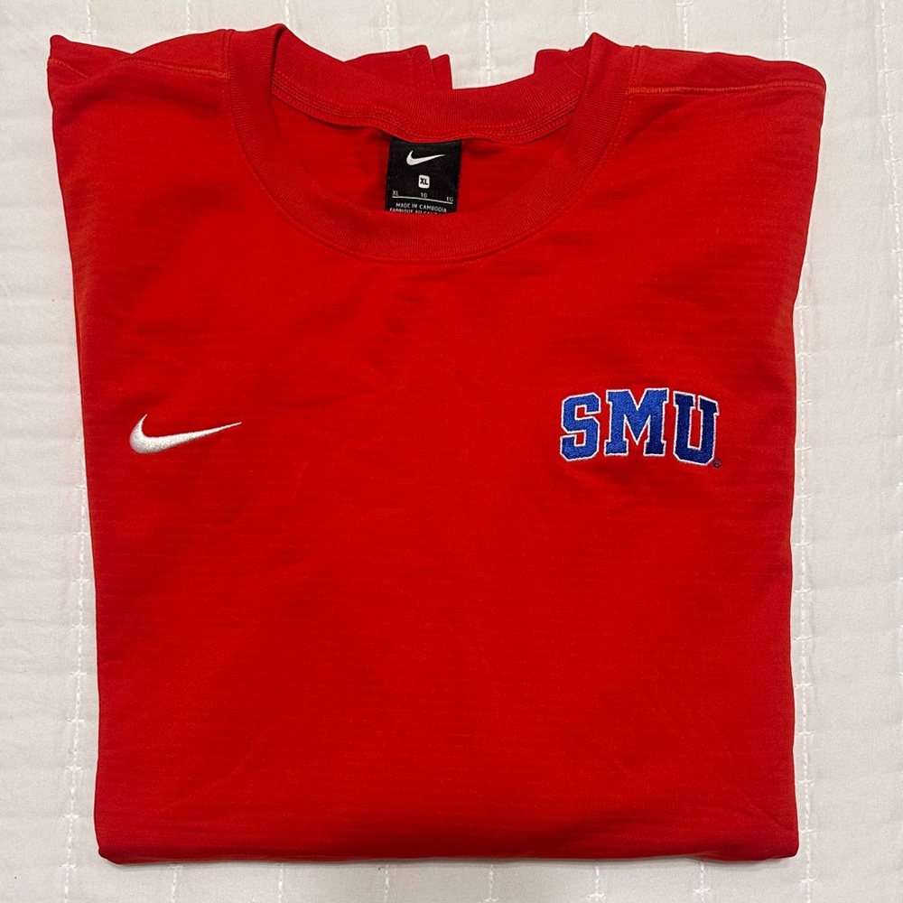 Nike SMU Therma Crew Neck Long Sleeve Red Pullover Men’s XL